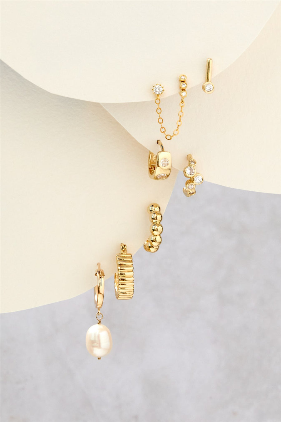 Buy Latest Simple Gold Design 2 Layer Girls Earrings Buy Online Shopping